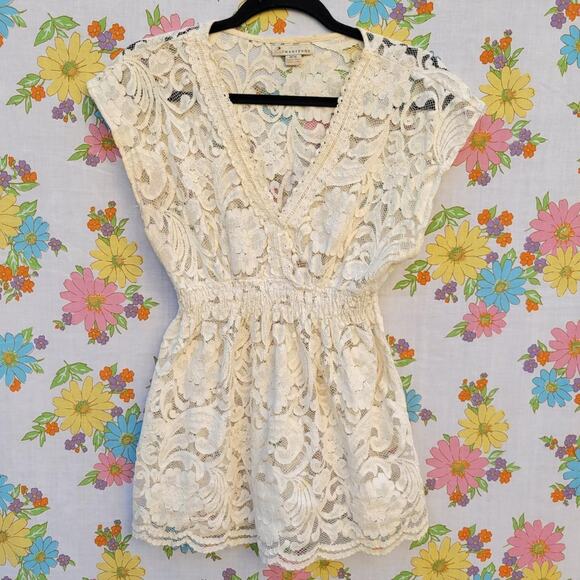 Y2k forever 21 lace v Cut Blouse - Picture 1 of 3